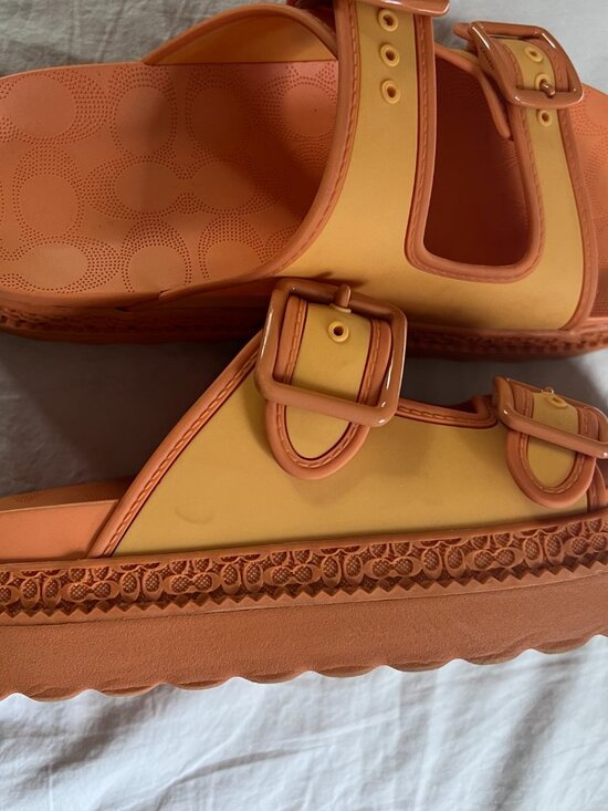 Coach Shoes - Orange Coach Platform Sandals - Womens Size 8